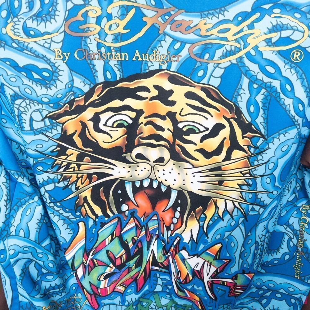 Ed Hardy By Christian Audigier Full‎ Zip Jacket Mens XL NY Wild Style